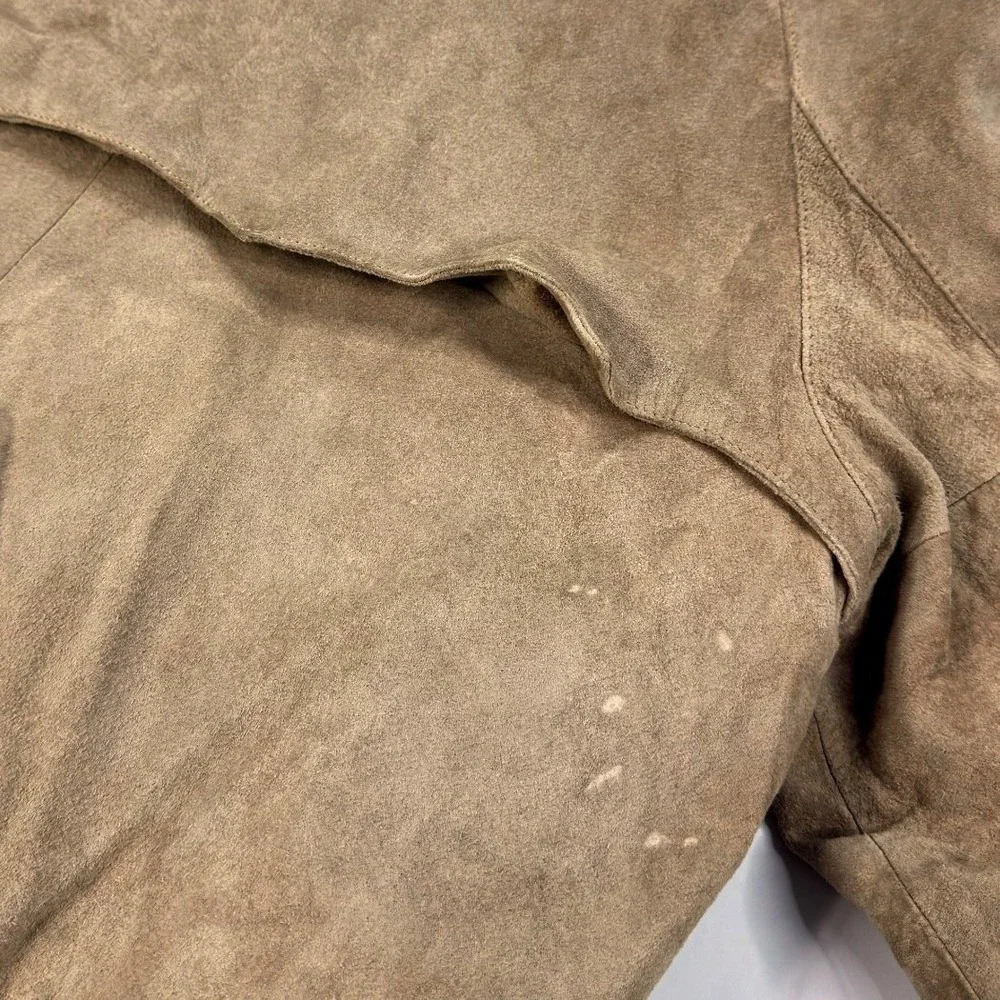 Vintage Crew Suede Leather Jacket‎ Mens Size L (40) Bi-Swing Harrington Tan